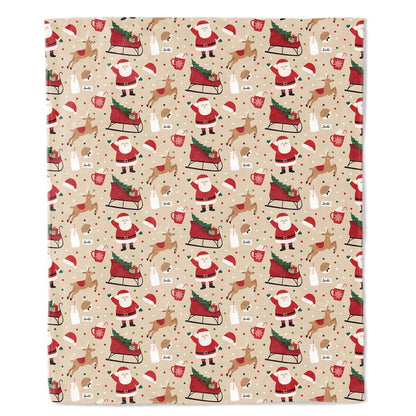 Santa Claus and Elk Sled - A515 - Christmas Premium Blanket
