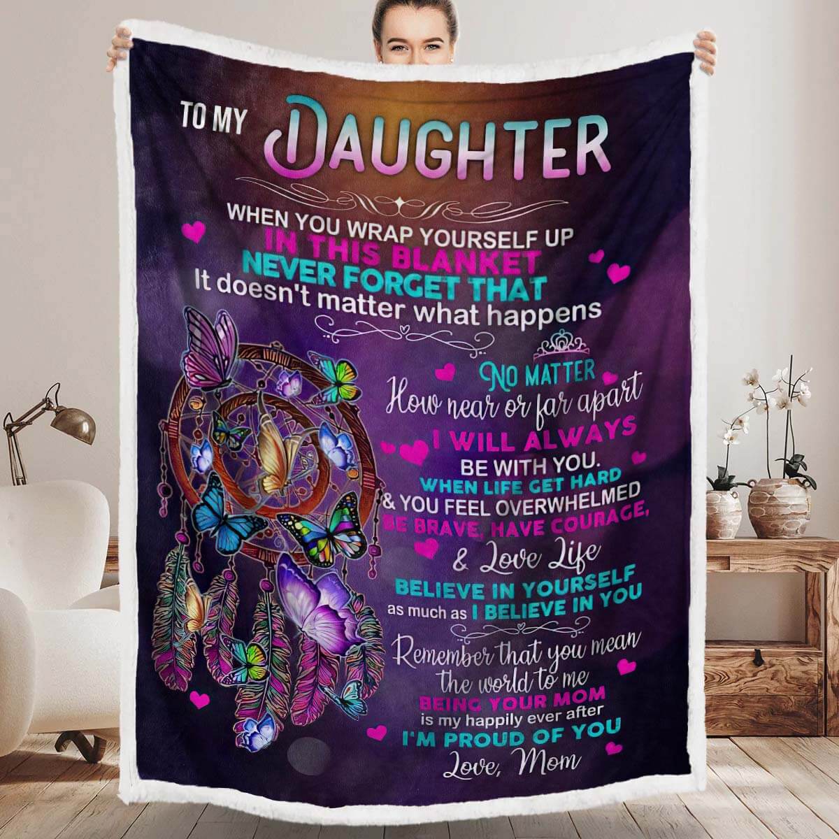 Special Gift For Your Daughter On A Birthday or For Your Daughter Living Far From Home - A651 - Premium Blanket