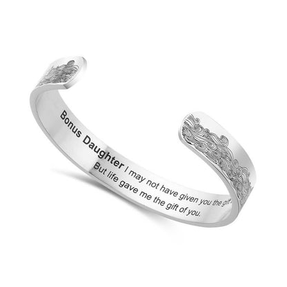 To My Bonus Daughter “Life Gave Me the Gift of You” Bracelet