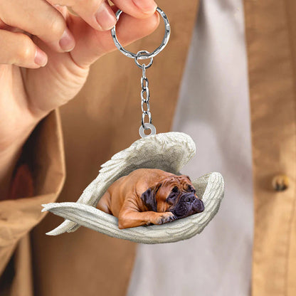 Sleeping Angel Acrylic Keychain Bull Mastiff