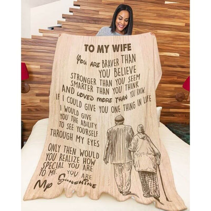 To My Wife - From Husband - F024 - Premium Blanket