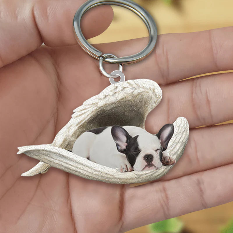 Sleeping Angel Acrylic Keychain French Bulldog2