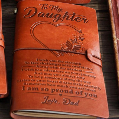 To My Daughter -I am So Proud of You - Engraved Leather Journal Notebook