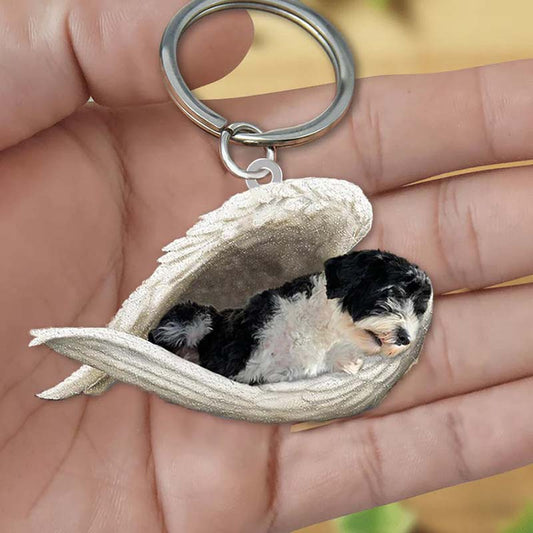 Sleeping Angel Acrylic Keychain Portuguese Water Dog SA169