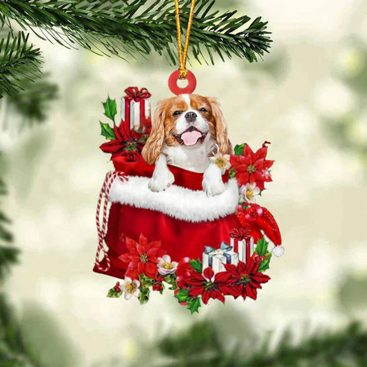 Cavalier King Charles Spaniel In Gift Bag Christmas Ornament GB084
