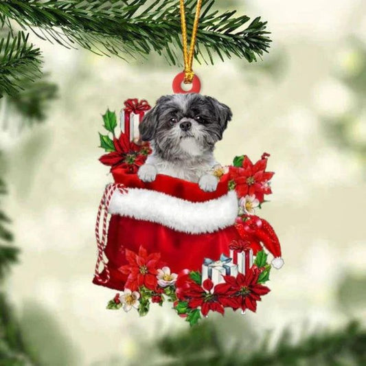 Lhasa Apso In Gift Bag Christmas Ornament GB141