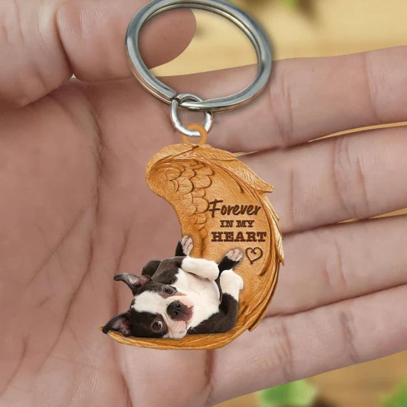 Boston Terrier Forever In My Heart Acrylic Keychain FK006