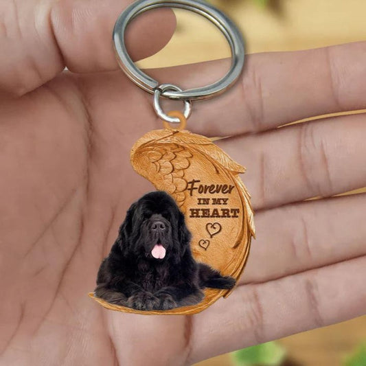 Newfoundland Dog Forever In My Heart Acrylic Keychain FK022