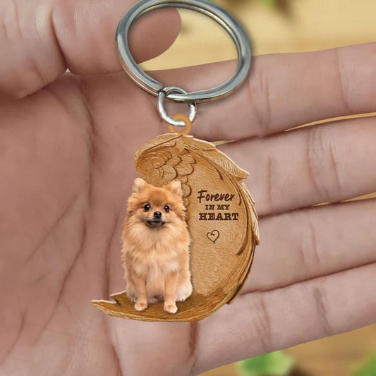 Pomeranian Forever In My Heart Acrylic Keychain FK027