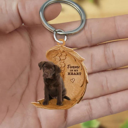 Chocolate Labrador Forever In My Heart Acrylic Keychain FK063