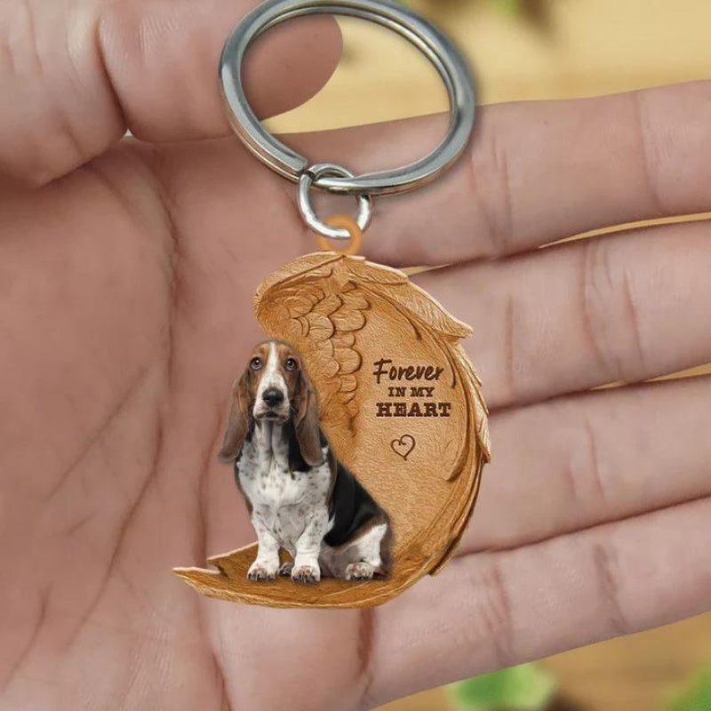 Basset Hound Forever In My Heart Acrylic Keychain FK064