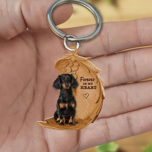 Dachshund Forever In My Heart Acrylic Keychain FK077