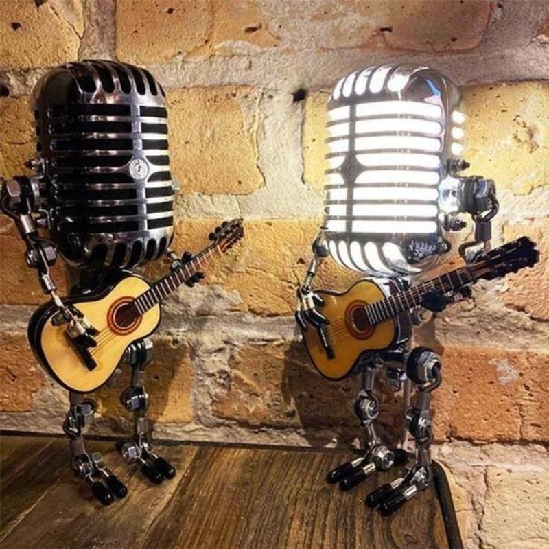 🎁Vintage Microphone Robot Desk Lamp