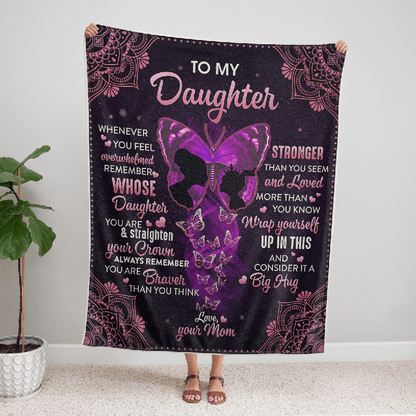 To My Daughter - From Mom - Butterfly F010 - Premium Blanket