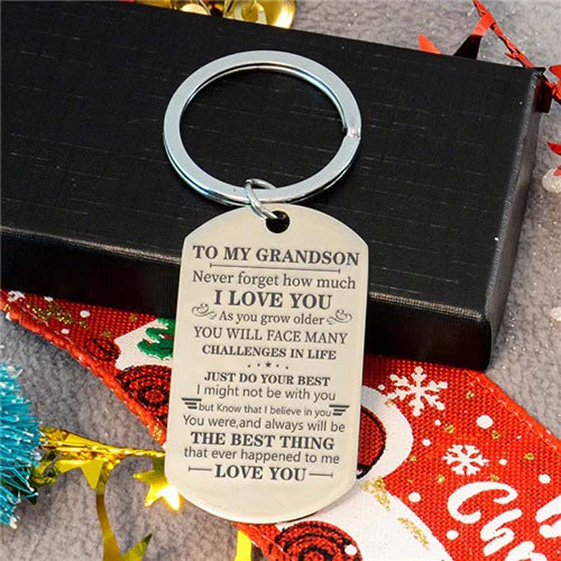 To My Grandson - Just Do Your Best - Inspirational Keychain – Voowow
