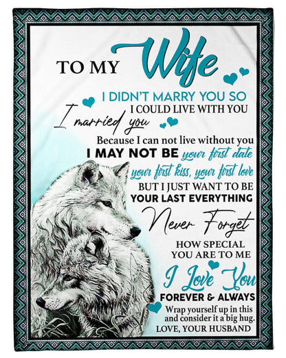 To My Wife - Wolf A245 - Premium Blanket