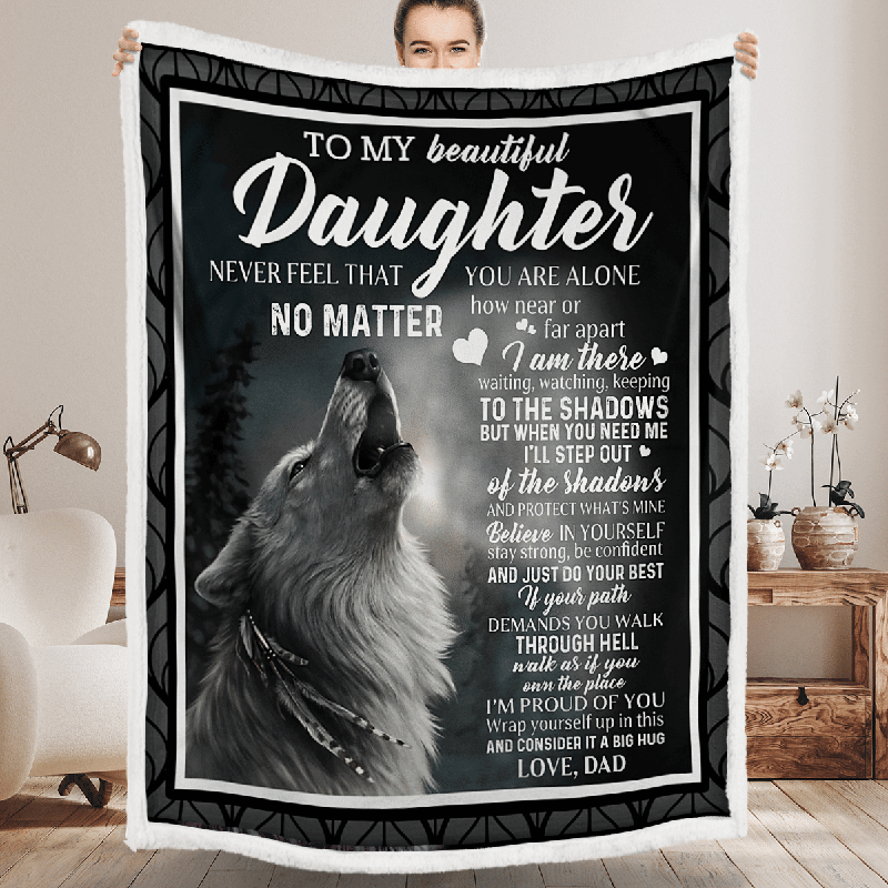 To My Daughter From Dad Wolf A302 Premium Blanket Voowow